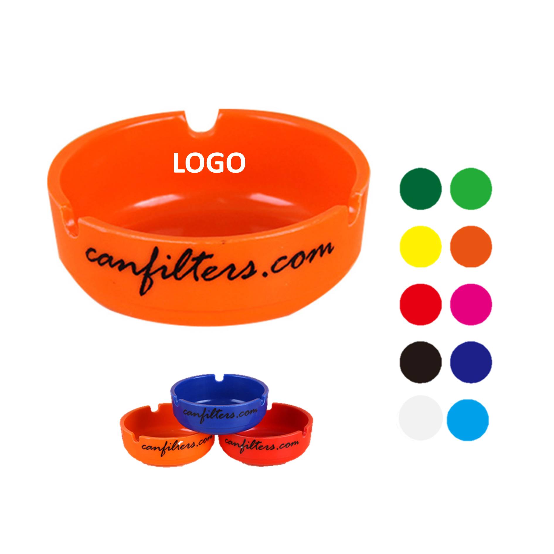 Portable Custom Plastic Round Ashtray 2