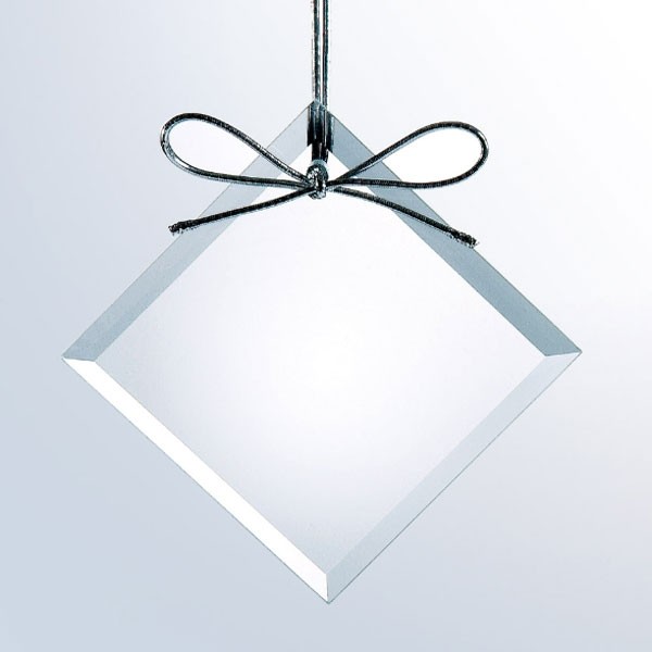Beveled Clear Glass Ornament - Diamond 2