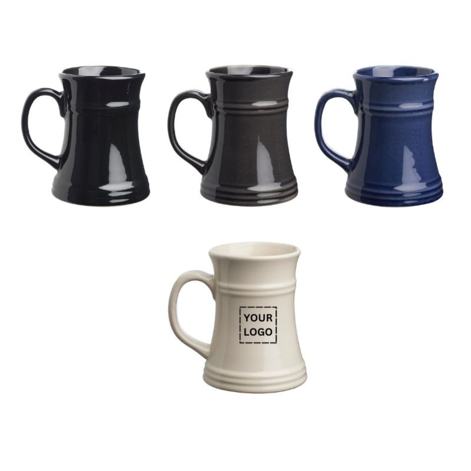 Ceramic Coated Craft Beer Tankard Mugs, 17 oz. 2