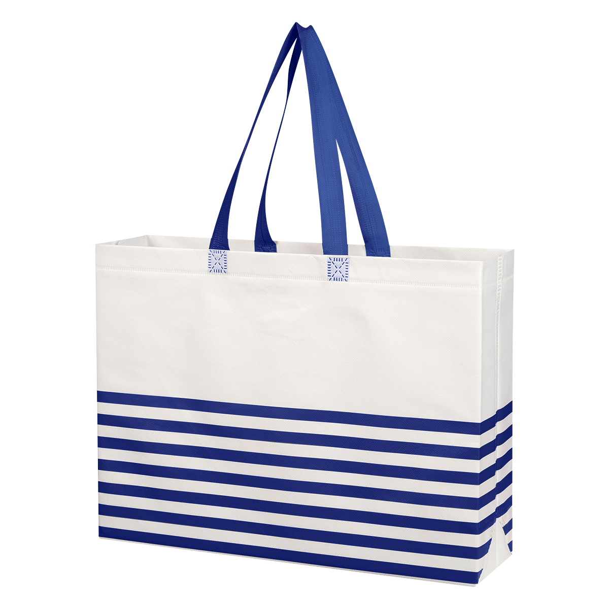 Non-Woven Horizontal Stripe Tote Bag 8