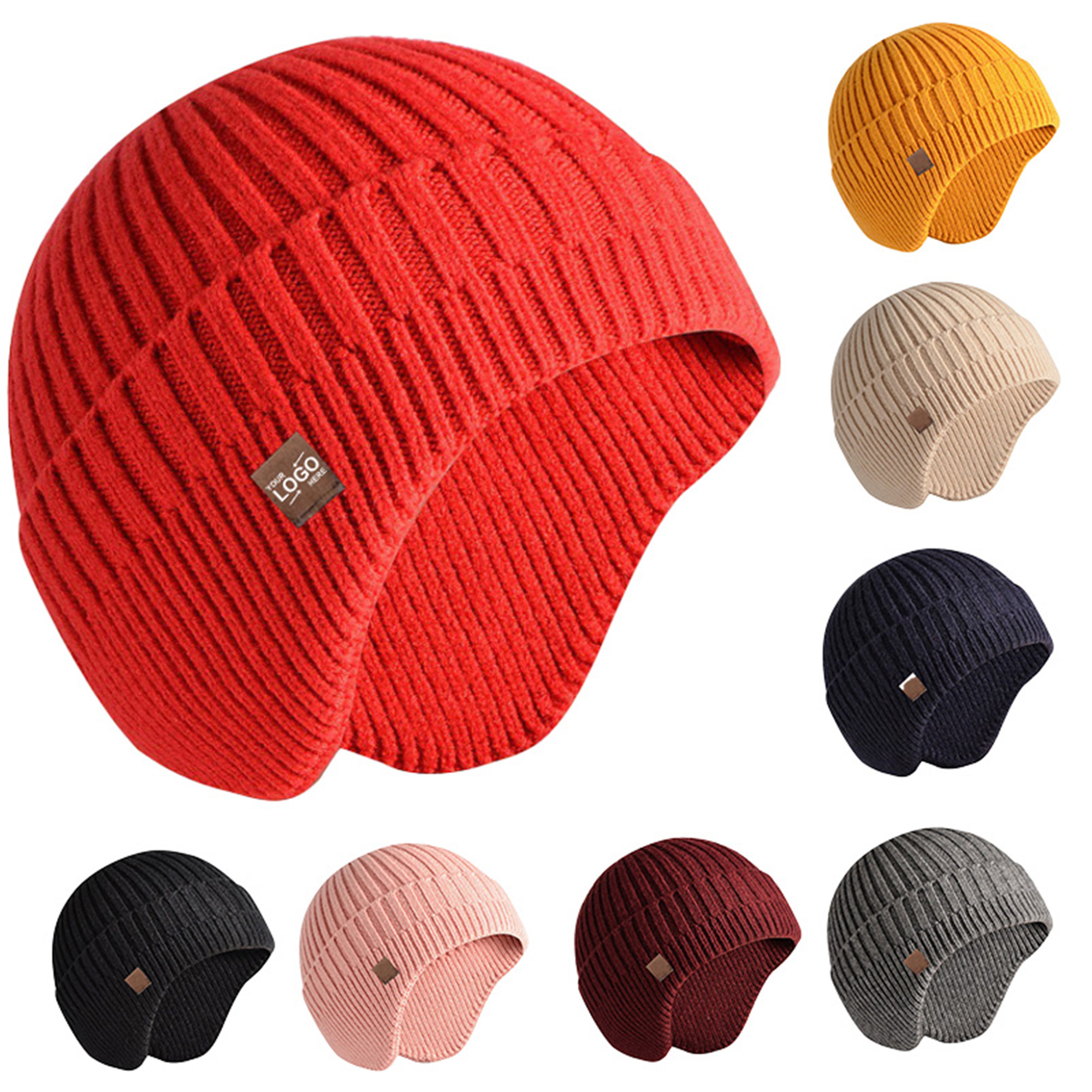 Ear Flap Warm Knit Winter Beanie Hat 4