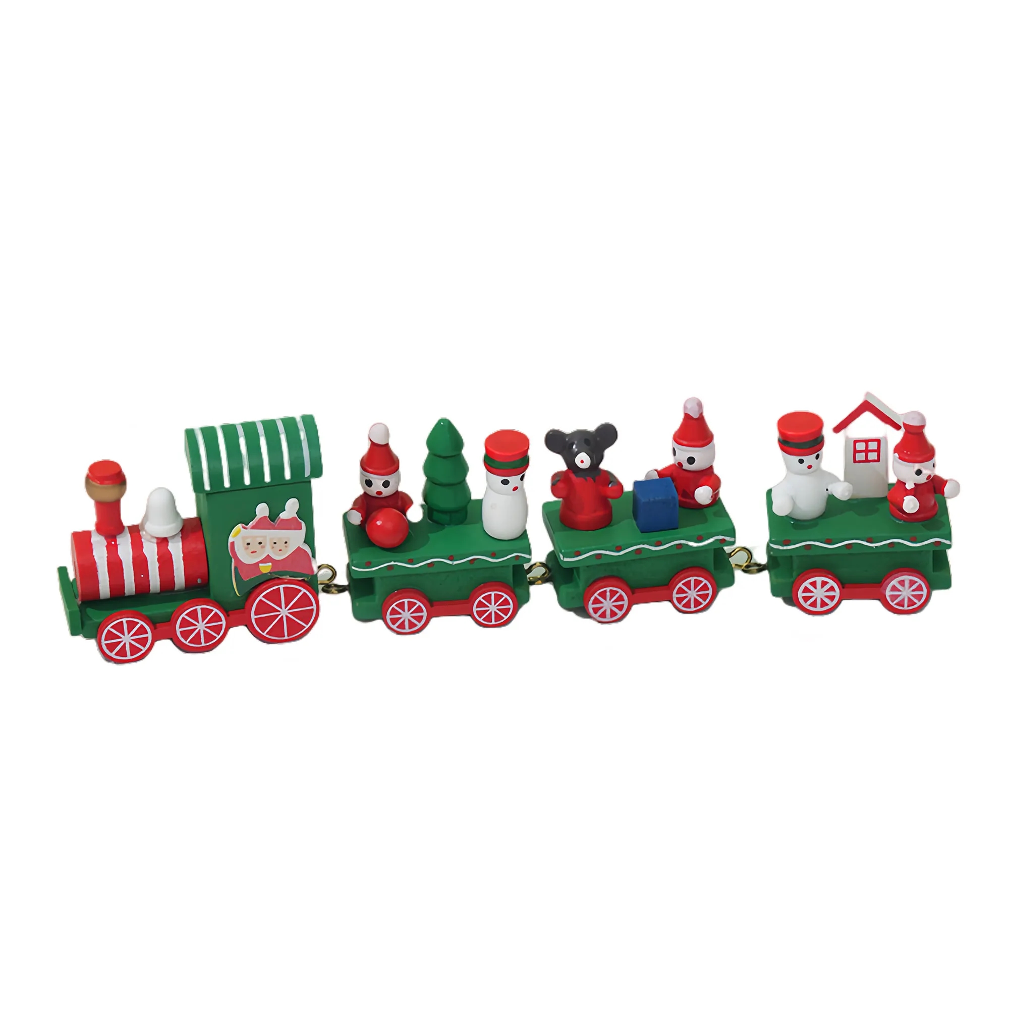 Festive Wooden Christmas Train Set Decor 2