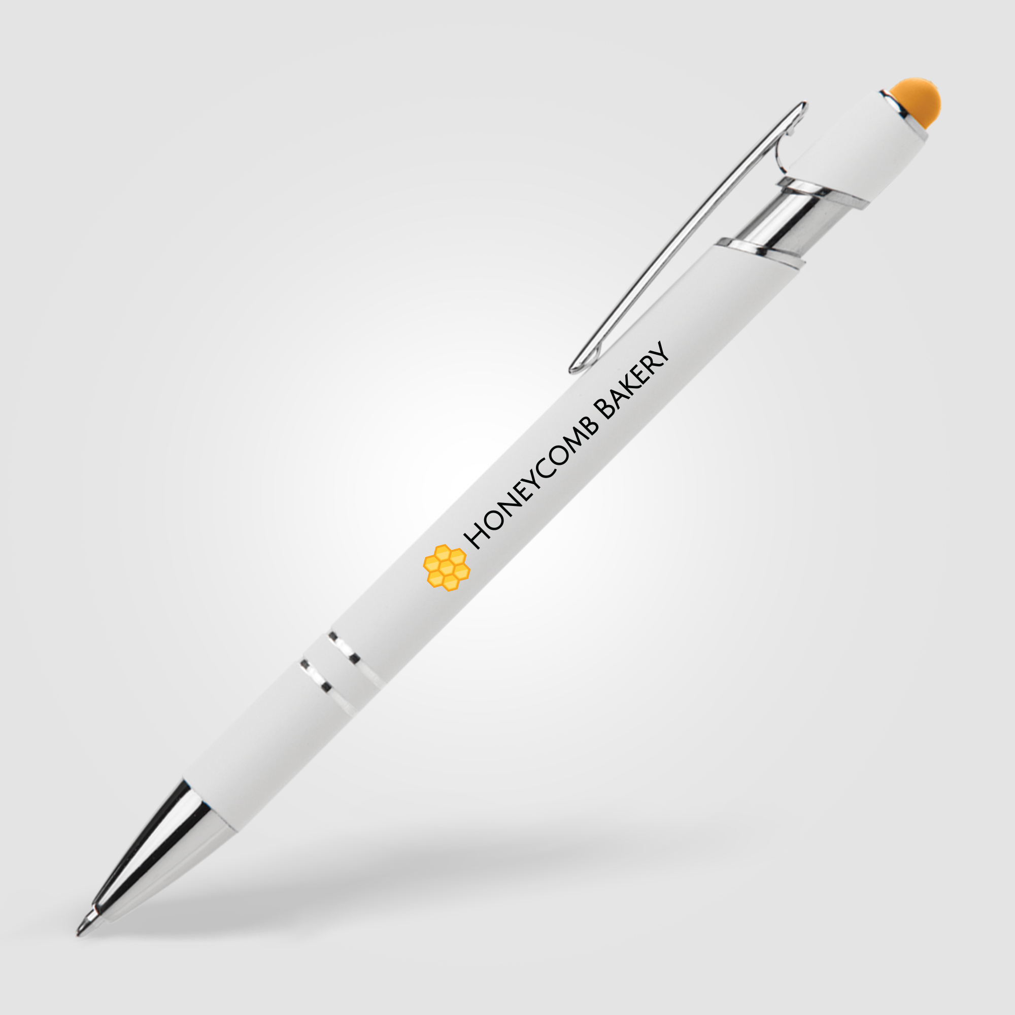 Ellipse Softy White Barrel Metal Pen w/ Stylus 31