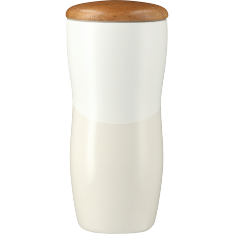 Reno Double Wall Ceramic Tumbler w/Wood Lid 10oz 40