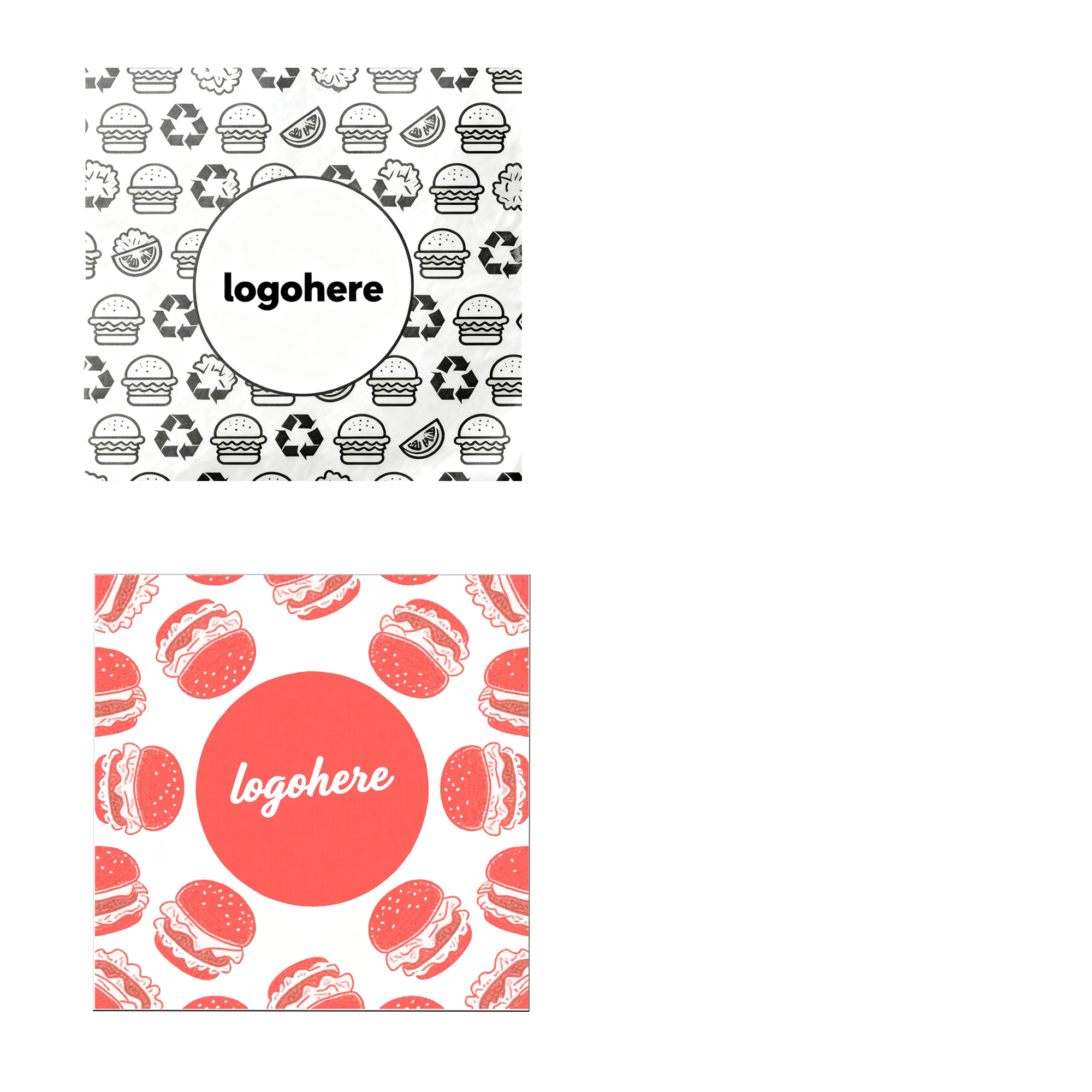 MOQ 500 7x7 Custom Logo Hamburger Patty Paper Sheets 2