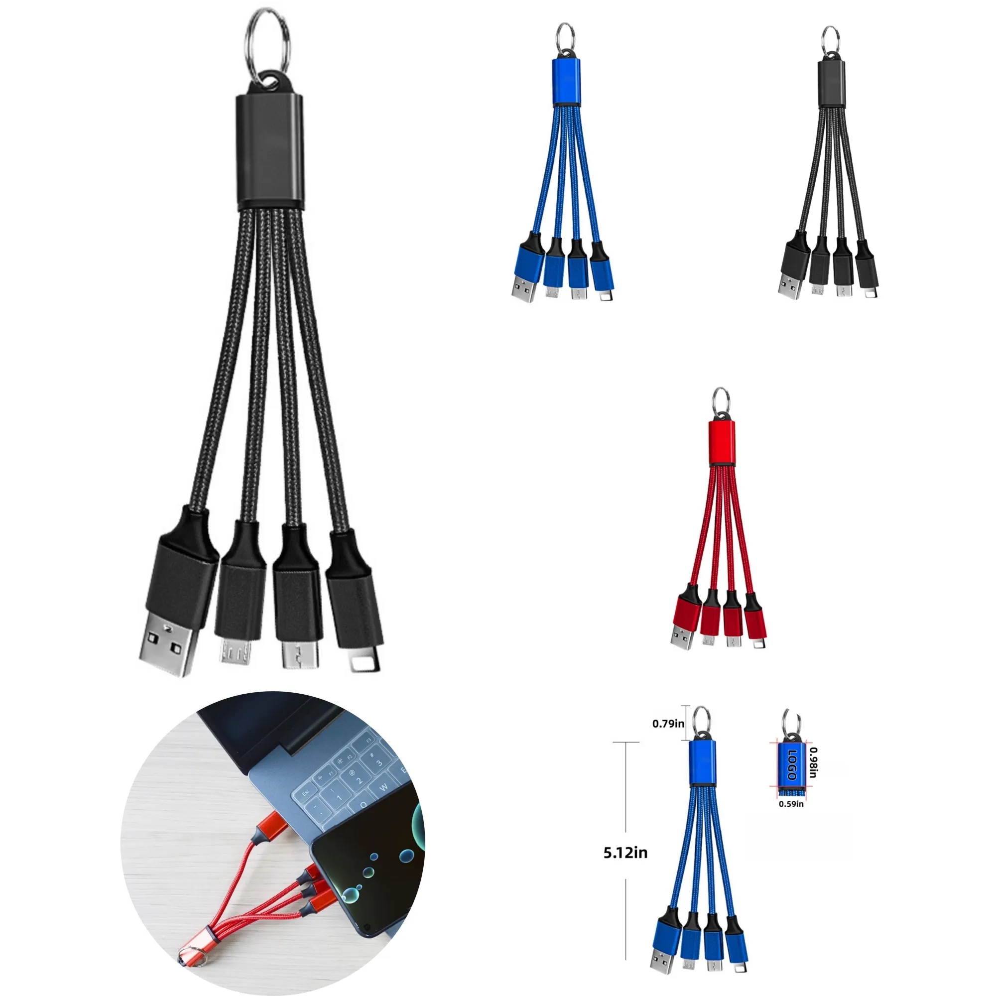 3-in-1 Keychain Charging Cable