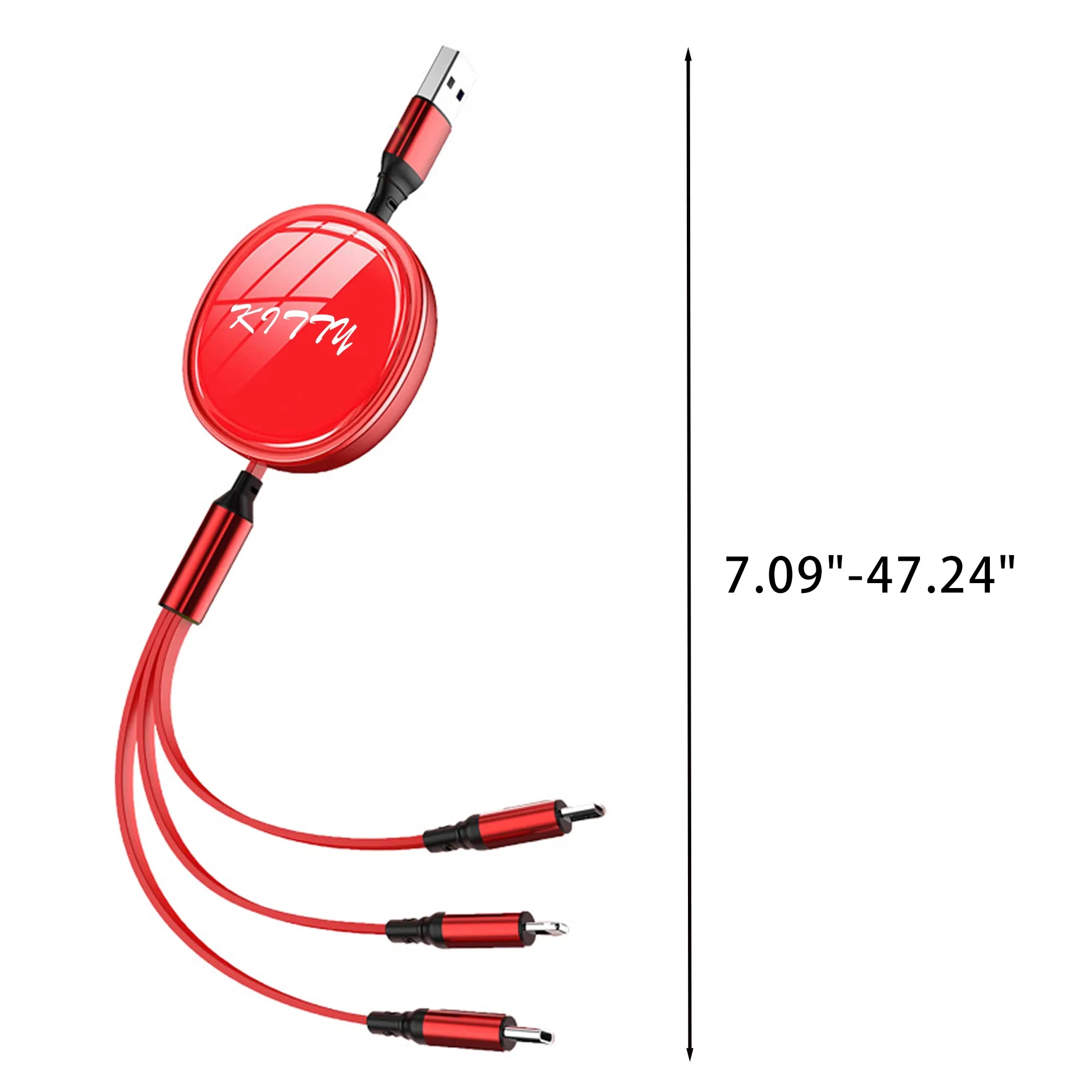 Three-In-One Charging Retractable Data Cable 2