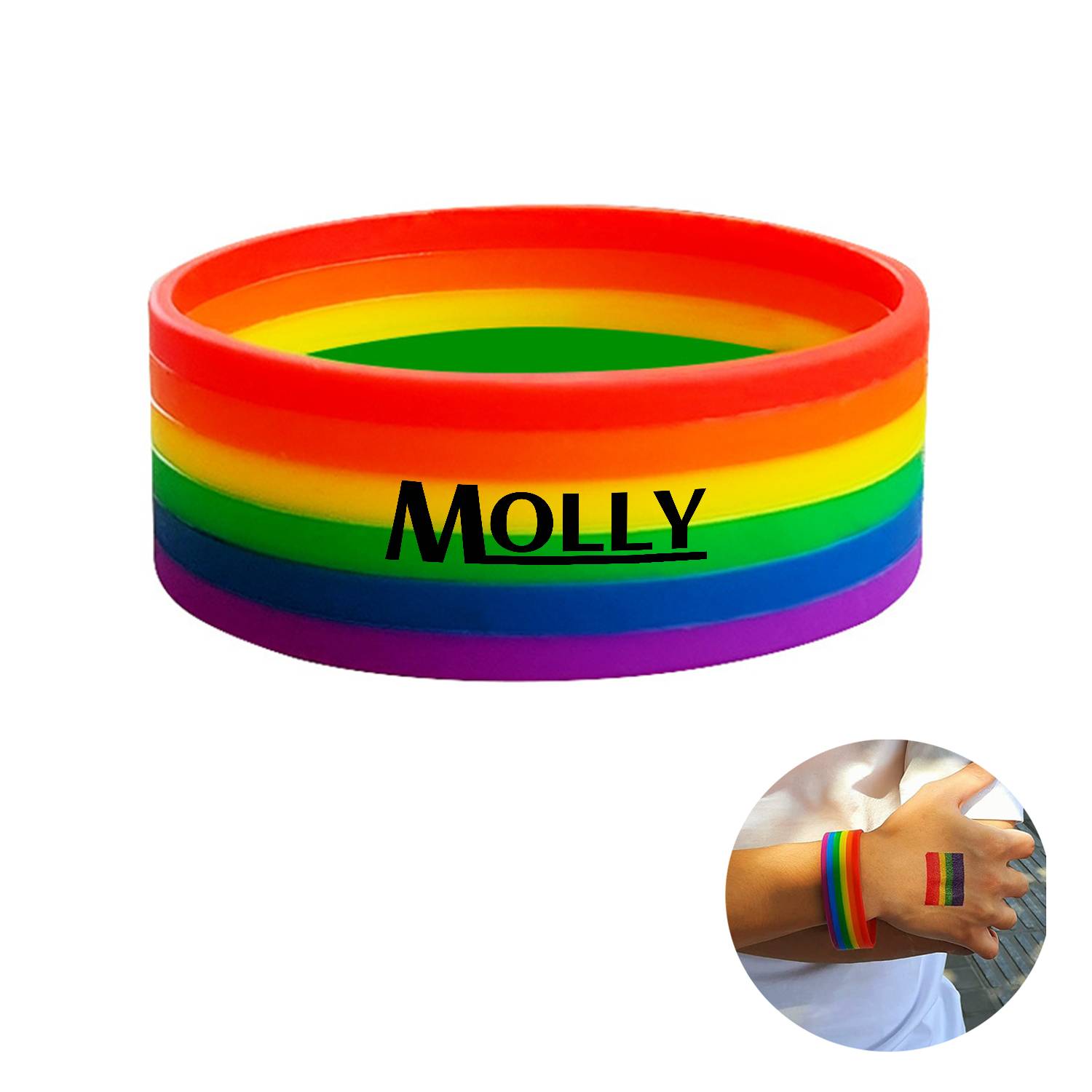 Rainbow Silicone WristBands 6