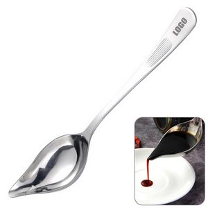 Precision Stainless Steel Drizzle Saucier Spoon With Tapered Design And Spout 15