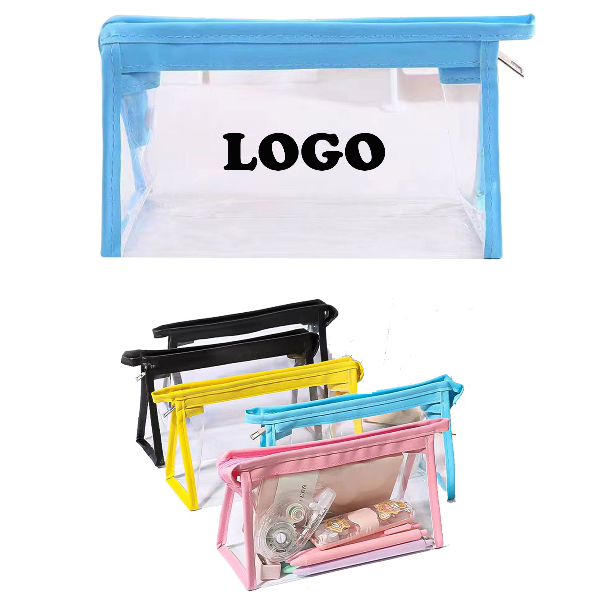 MOQ 10 pcs Clear PVC Pencil Pouch 5