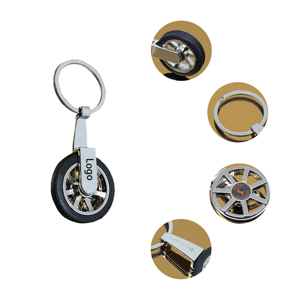 Creative Wheel Shape Metal Key Chain with Detachable Tyre 3