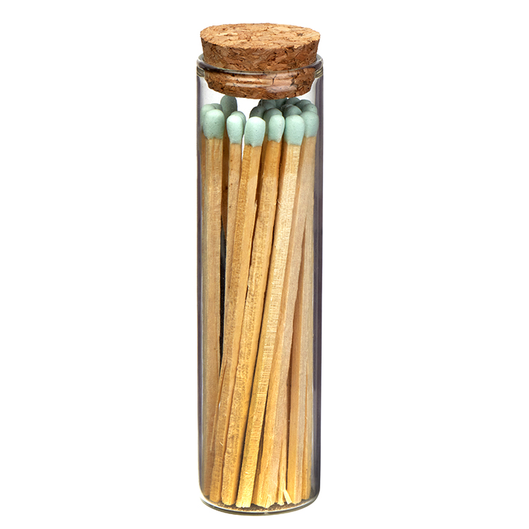 "Ablaze" Glass Match Stick Jar - w/ Full Color Label - 20 count 1
