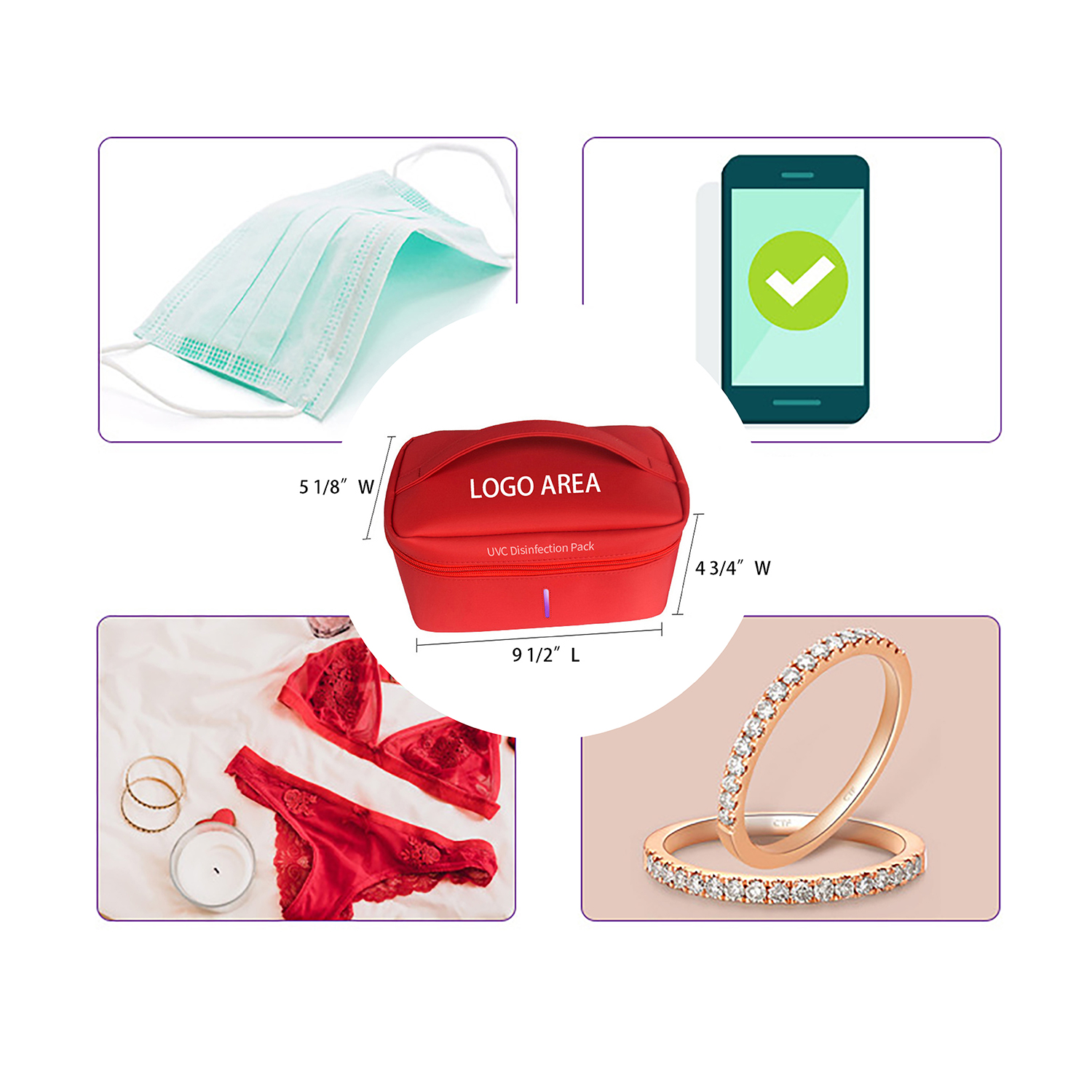 290T Polyester Taffeta UVC Disinfection Sterilization Sanitizer Package Bag 1
