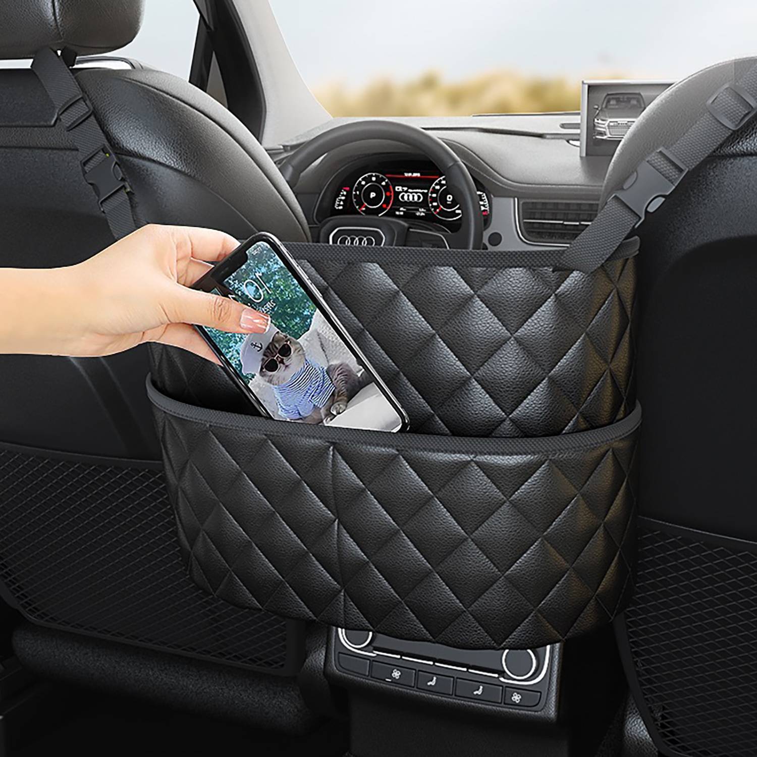 Pu Leather Car Seat Back Storage Bag 6