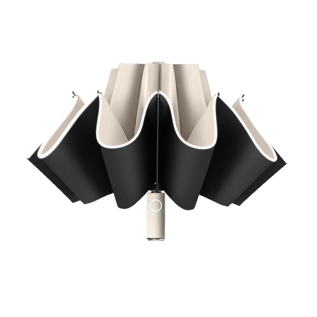 Travel Automatic Reverse Umbrella with Light Reflection 4