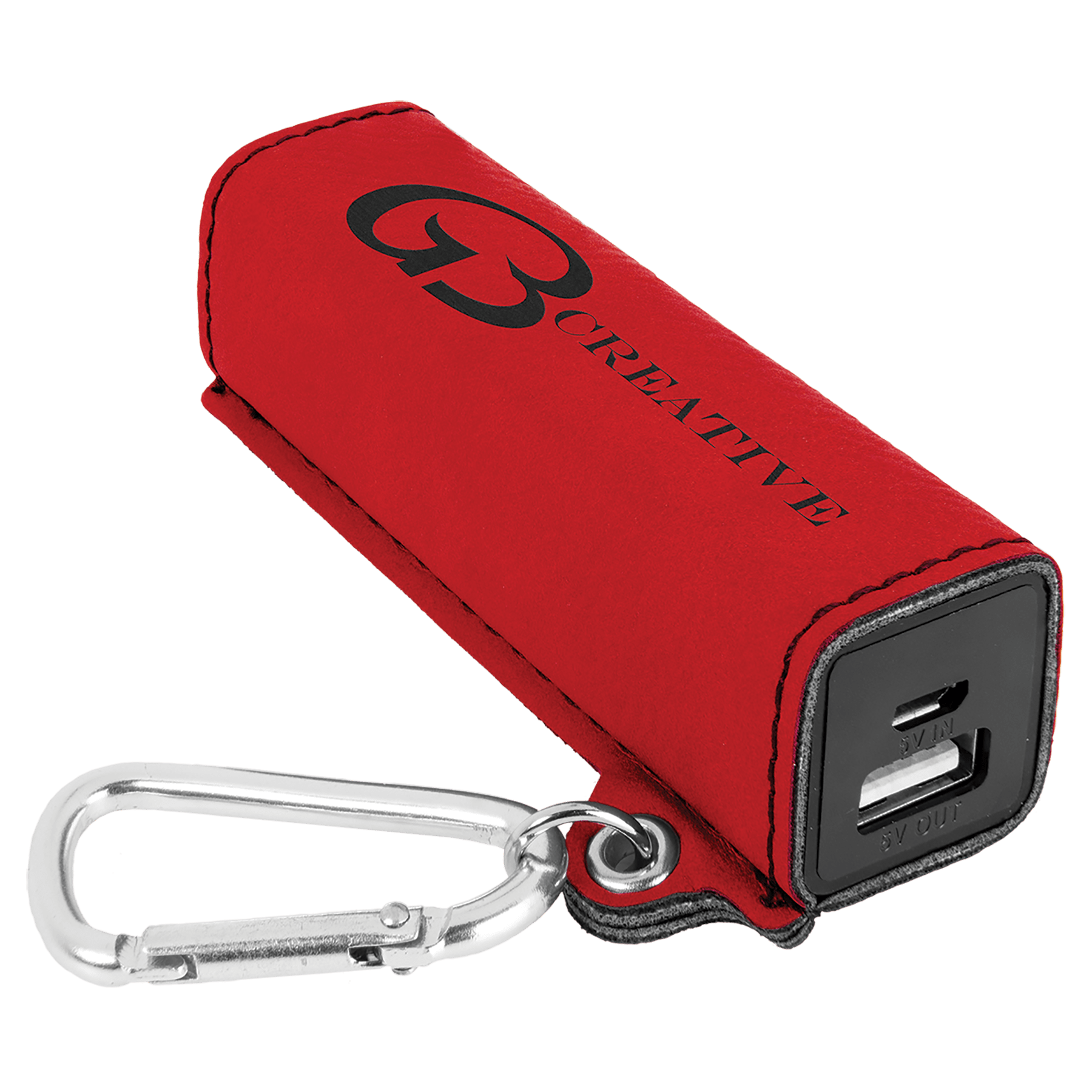 Laserable Leatherette 2200 Mah Power Bank With Usb Cord 12