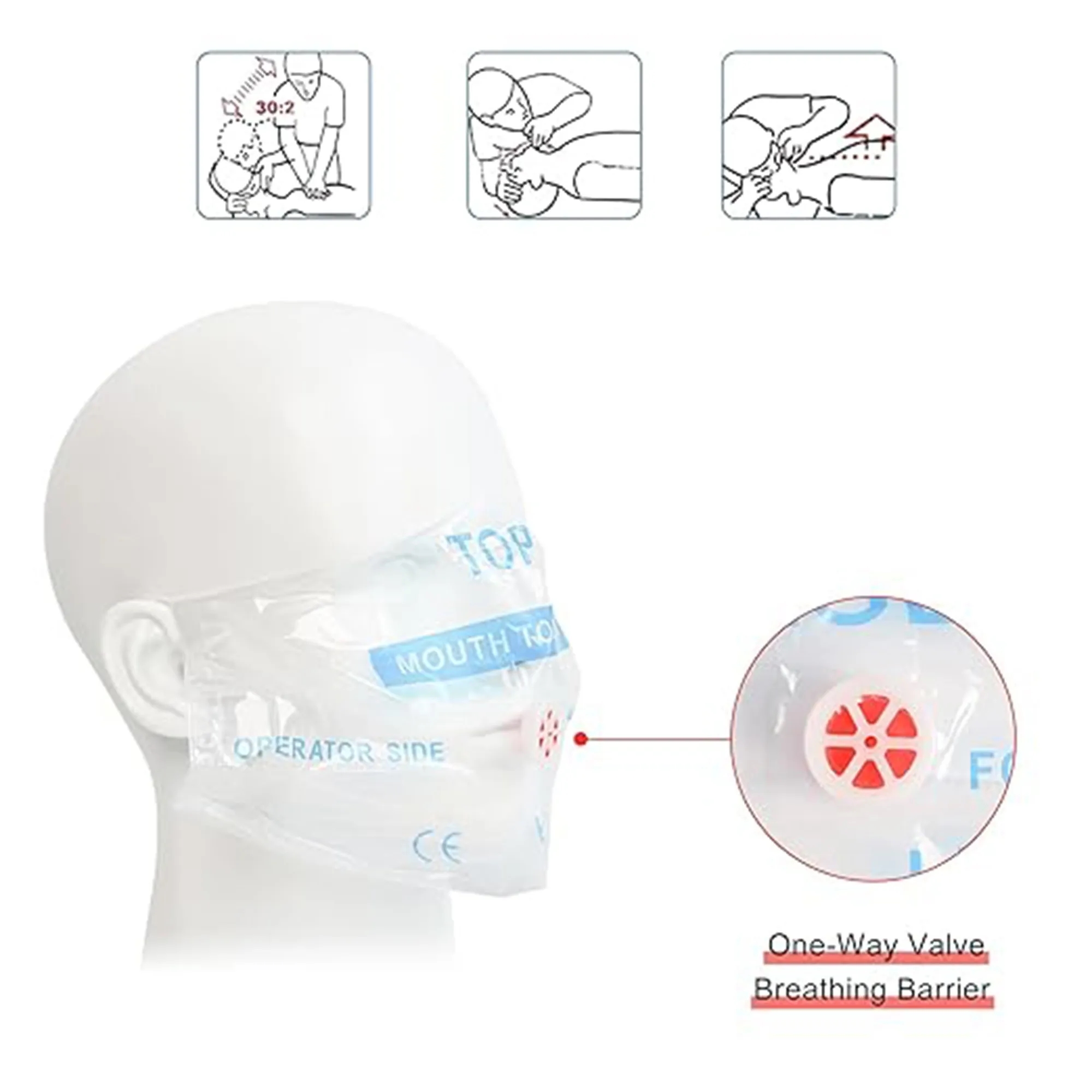 Compact CPR Mask Keychain with One-Way Valve 4