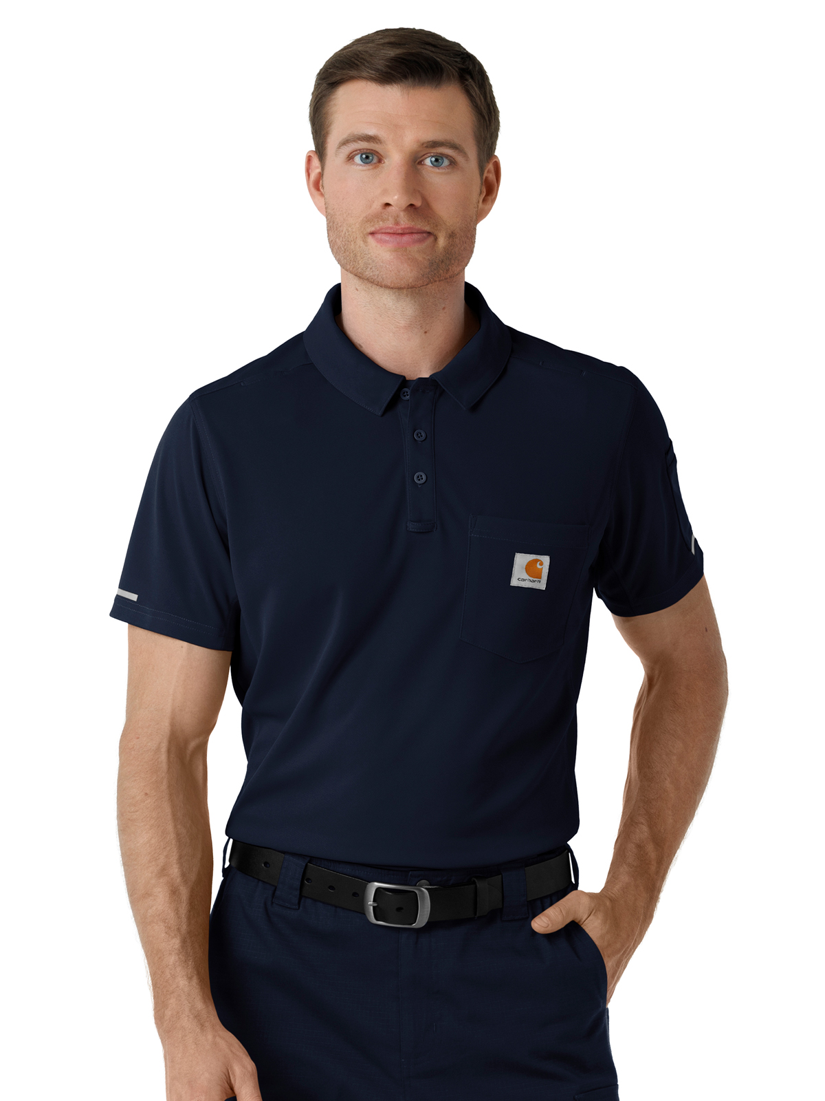 Carhartt Scrubs - Men's Three-Pocket Lightweight Short Sleeve Polo Scrub Top