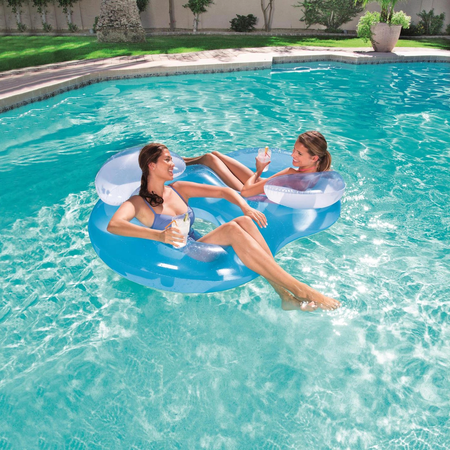 Inflatable Double Ring Pool Lounger 5