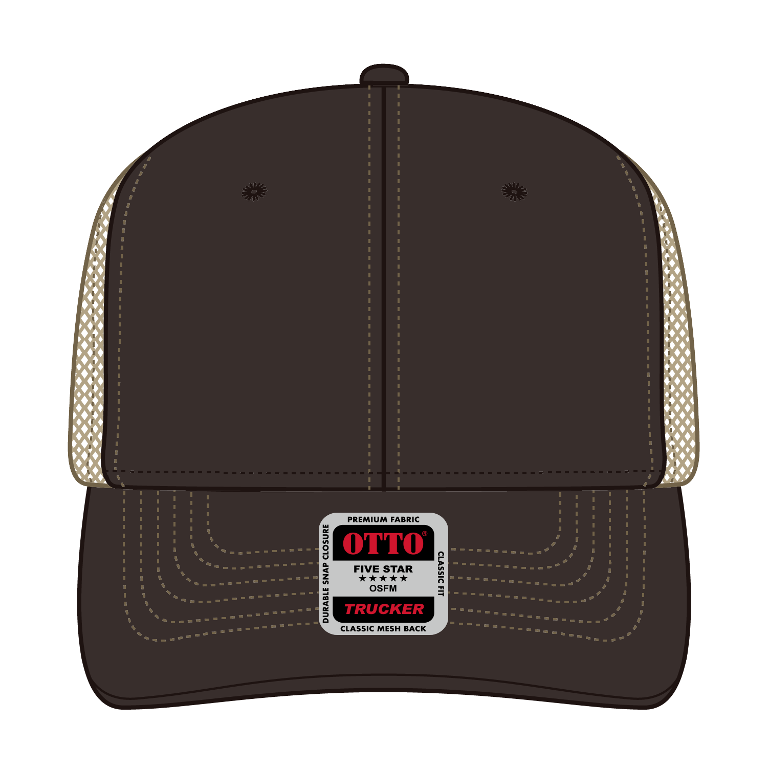 OTTO CAP® 6 Panel Mid Profile Mesh Back Trucker Hat 47