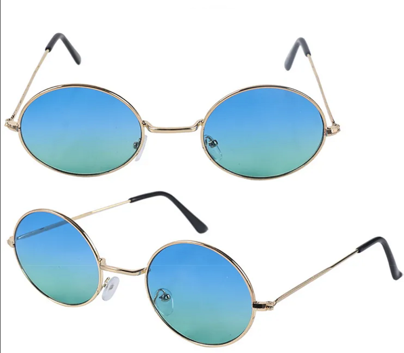 Round Frame Metal Sunglasses with Colored Lenses 2