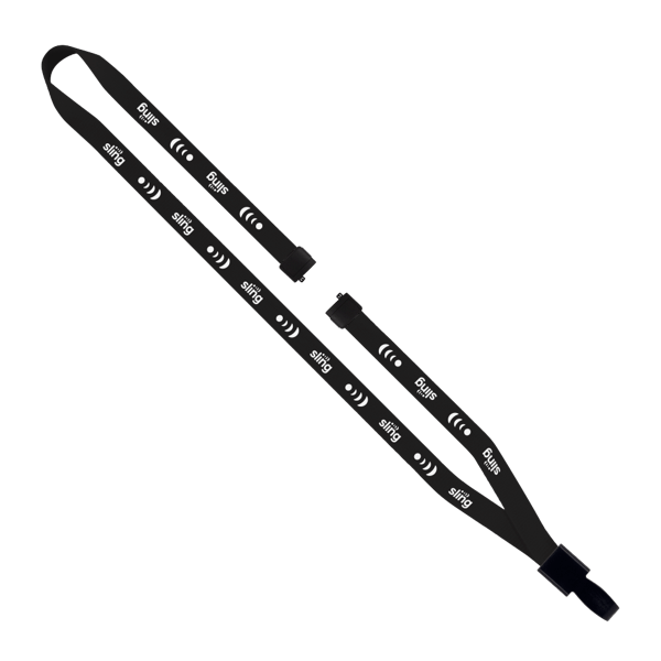 1/2" Polyester Lanyard with Non-Swivel Plastic Hook 152