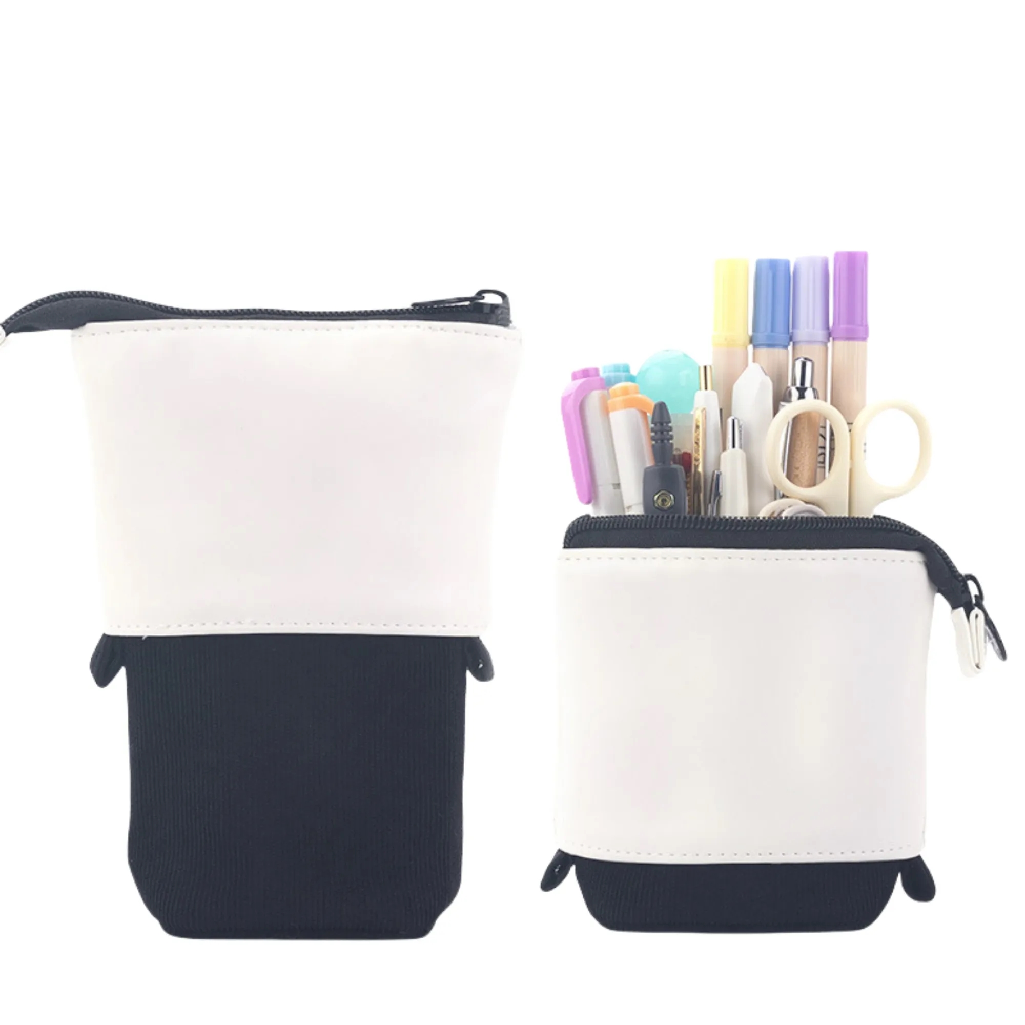 Multifunctional PU Corduroy Retractable Pencil Case 4