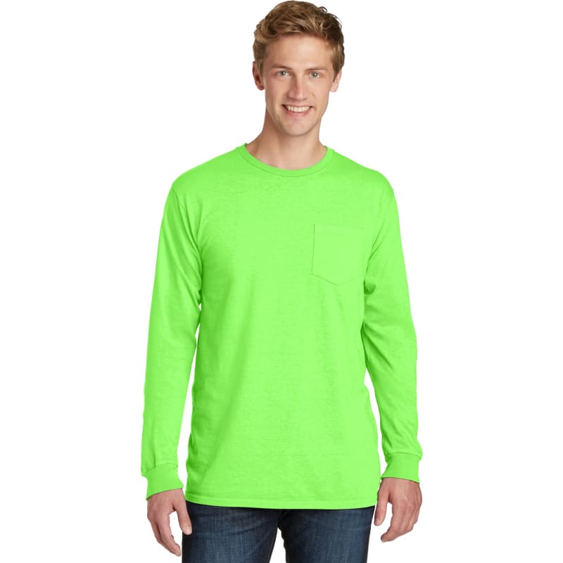 Port & Company Beach Wash Garment-Dyed Long Sleeve Pocket Tee 64