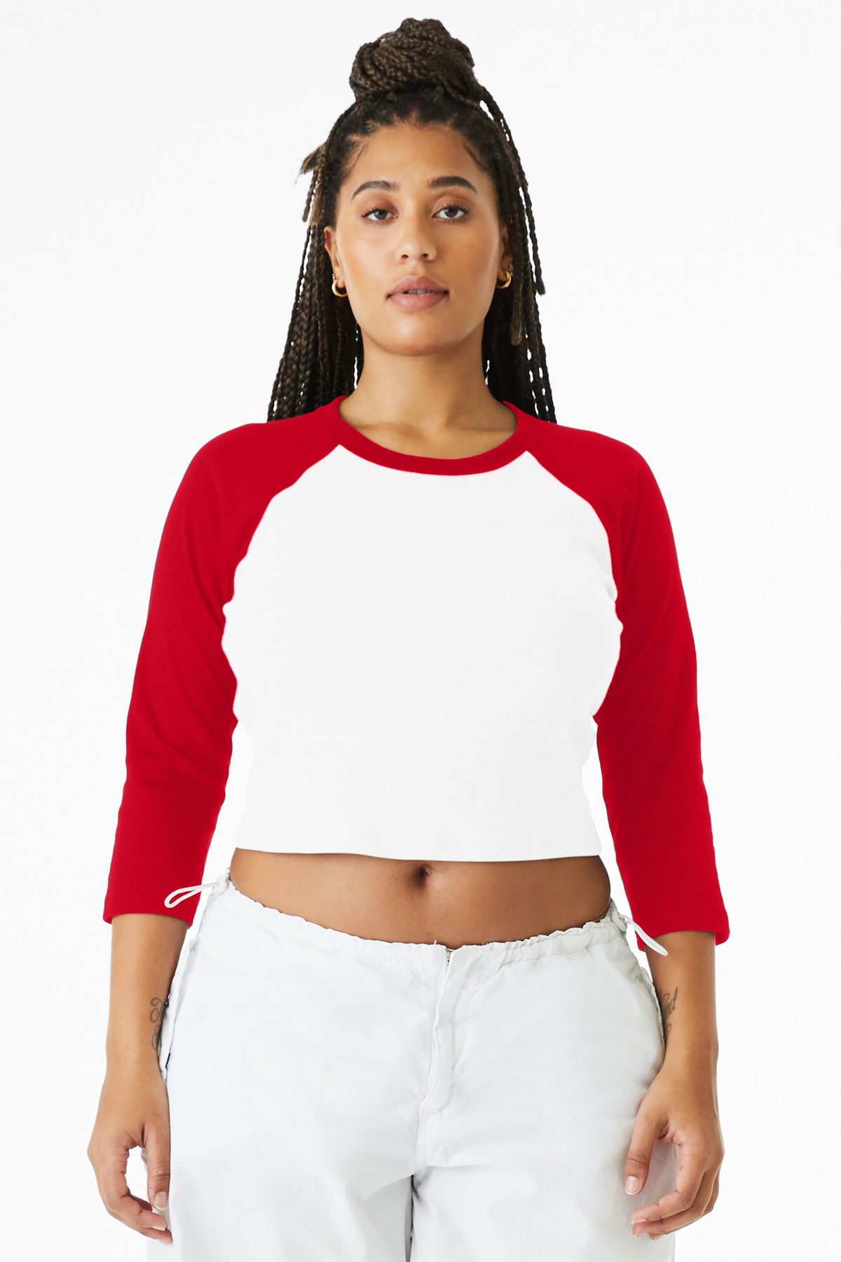 BELLA+CANVAS Women's Micro Rib 3/4 Raglan Baby Tee BC1200 21