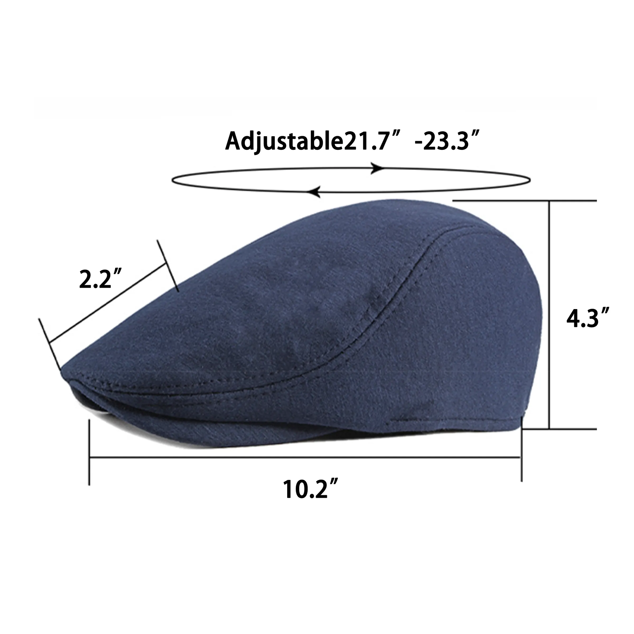 Cotton Adjustable Newsboy Hat Flat Cap 7