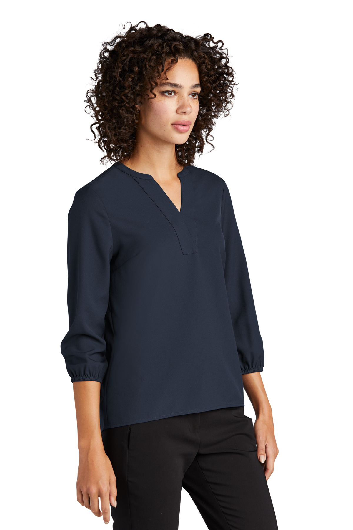 Mercer+Mettle Women's Stretch Crepe 3/4-Sleeve Blouse MM2011 55