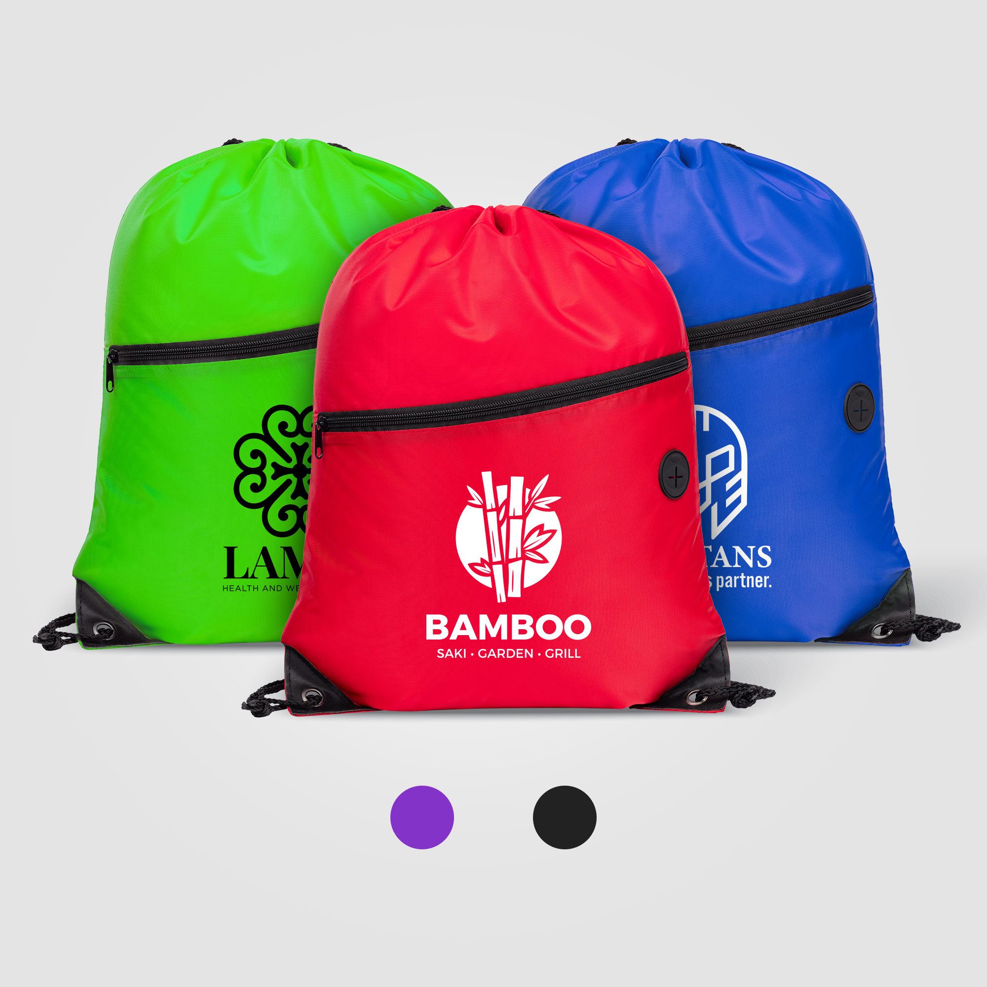 Vilda 210D Polyester Drawstring Backpack - Metallic Imprint