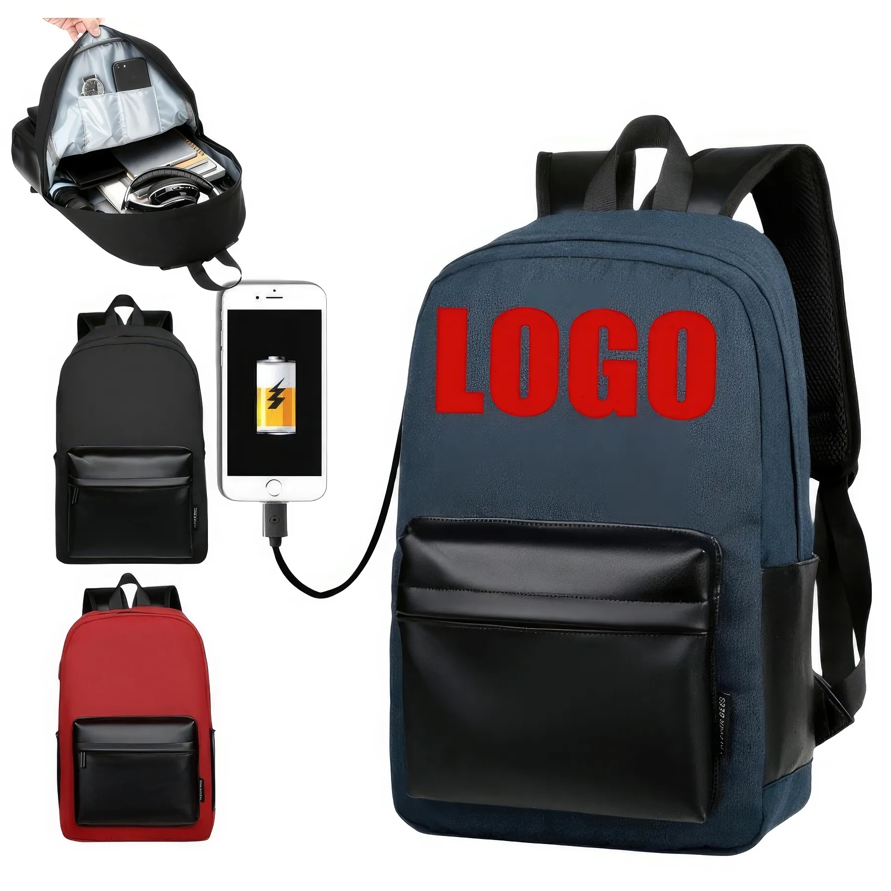 Travel School Business Laptop Backpack with USB Port 1