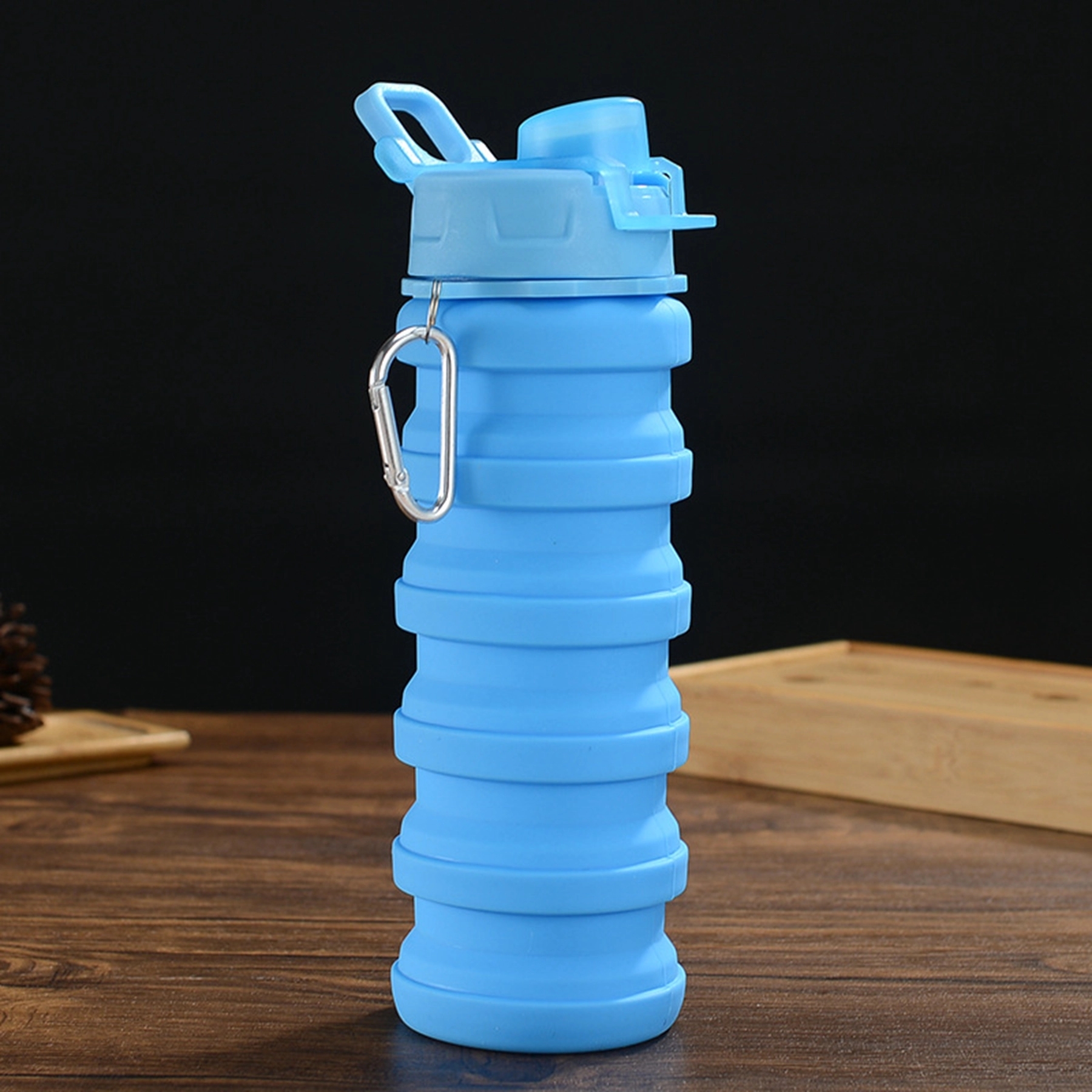 17 Oz. Rainbow Collapsible Water Bottle with Carabiner 3