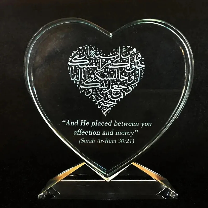Crystal Heart Shaped Award Trophy 4