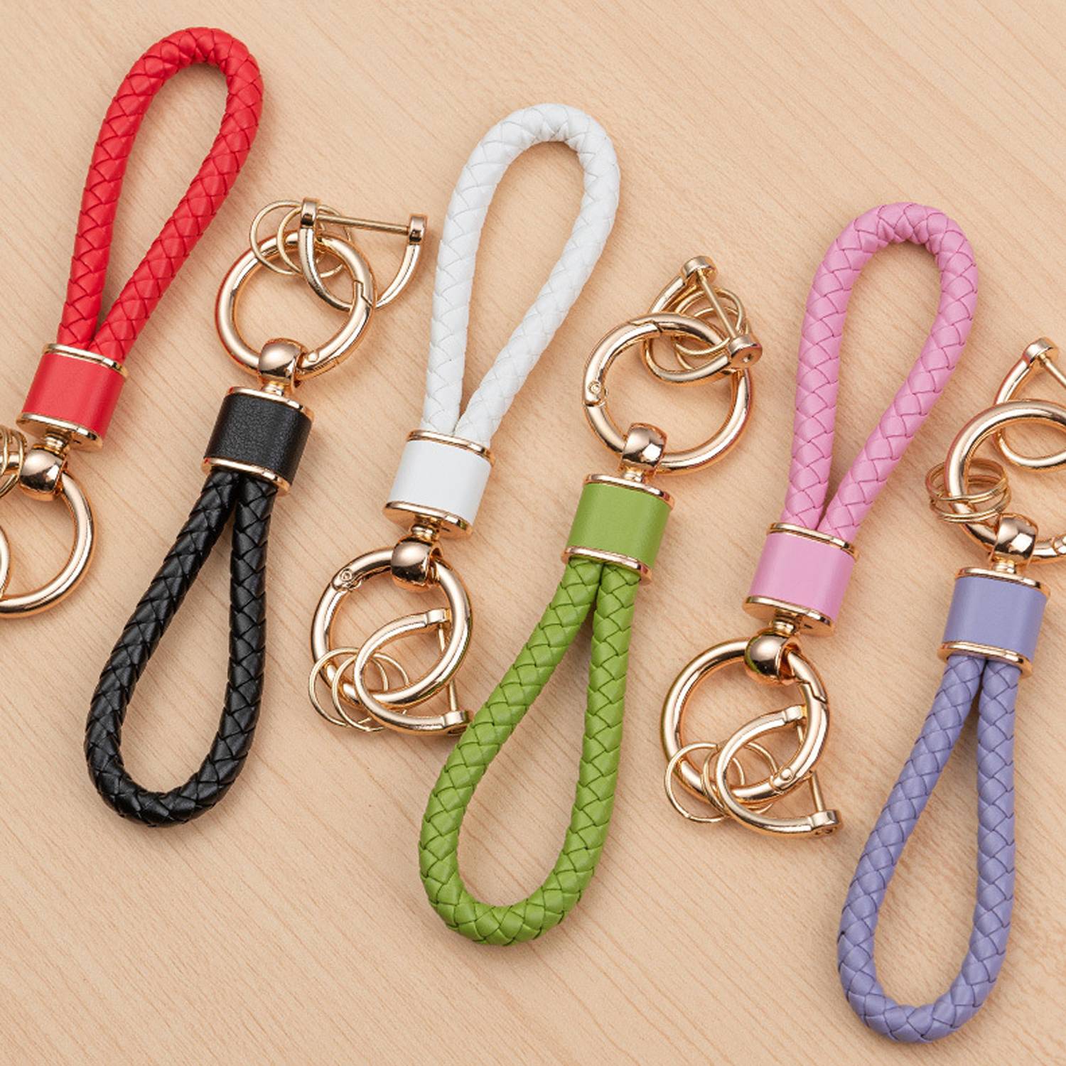 Fashionable High-end Anti Loss Braided Rope car Keychain 5