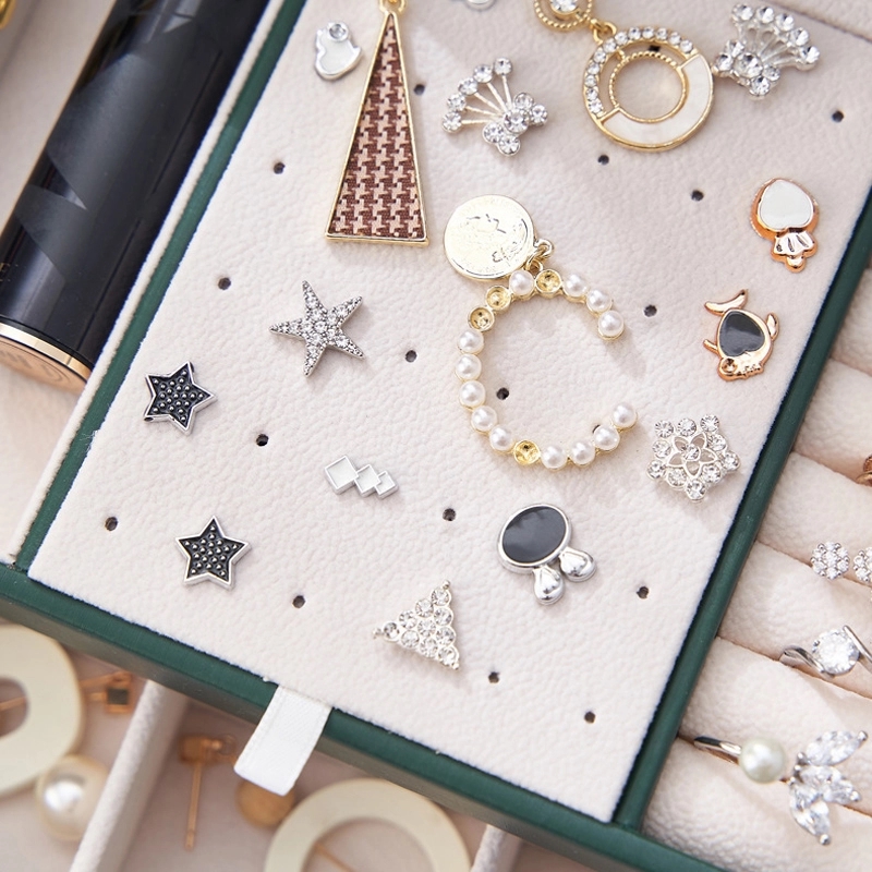 Custom 3-Layer PU Jewelry Organizer Box with Mirror / Hook 18