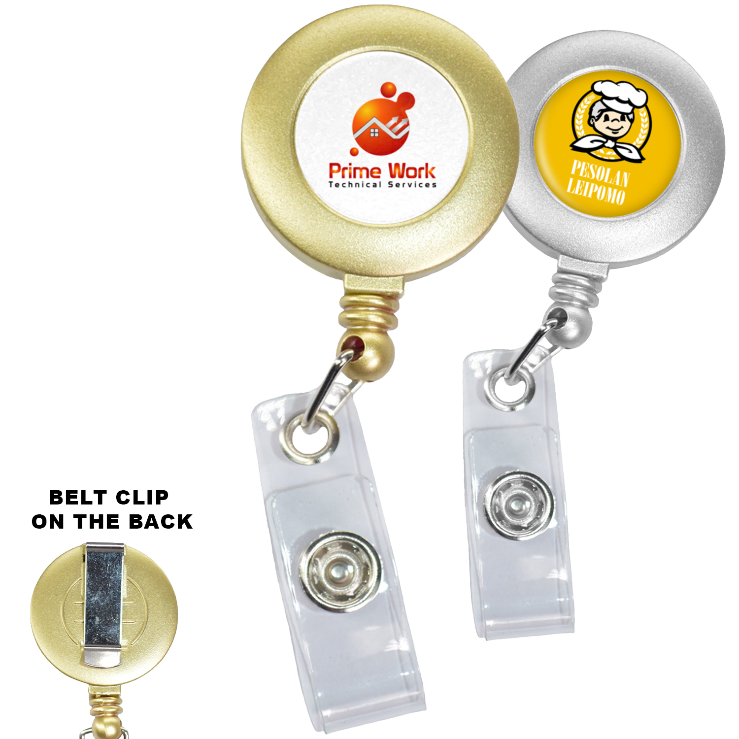 Painting Color Round Badge Reel Holder w/ Belt Clip 3