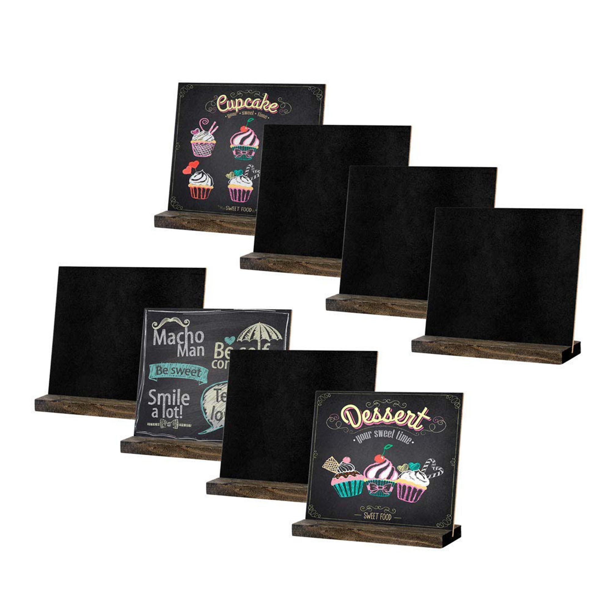 Full Color 5.9 X 6.1 X 1.9 Inch Wood Base Message Chalkboard 1