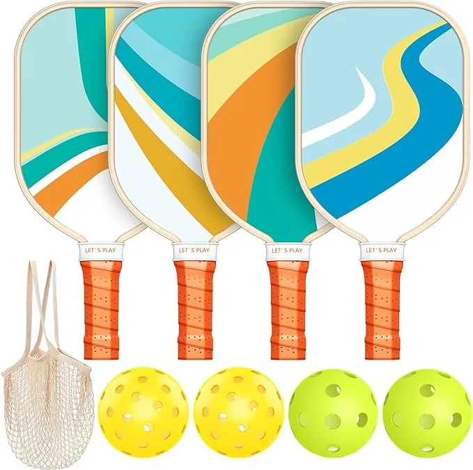 Premium Wooden pickleball racket set 3