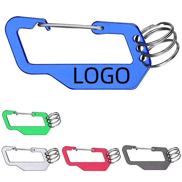 Aluminum Alloy Carabiner W/ 3 Key Ring 1