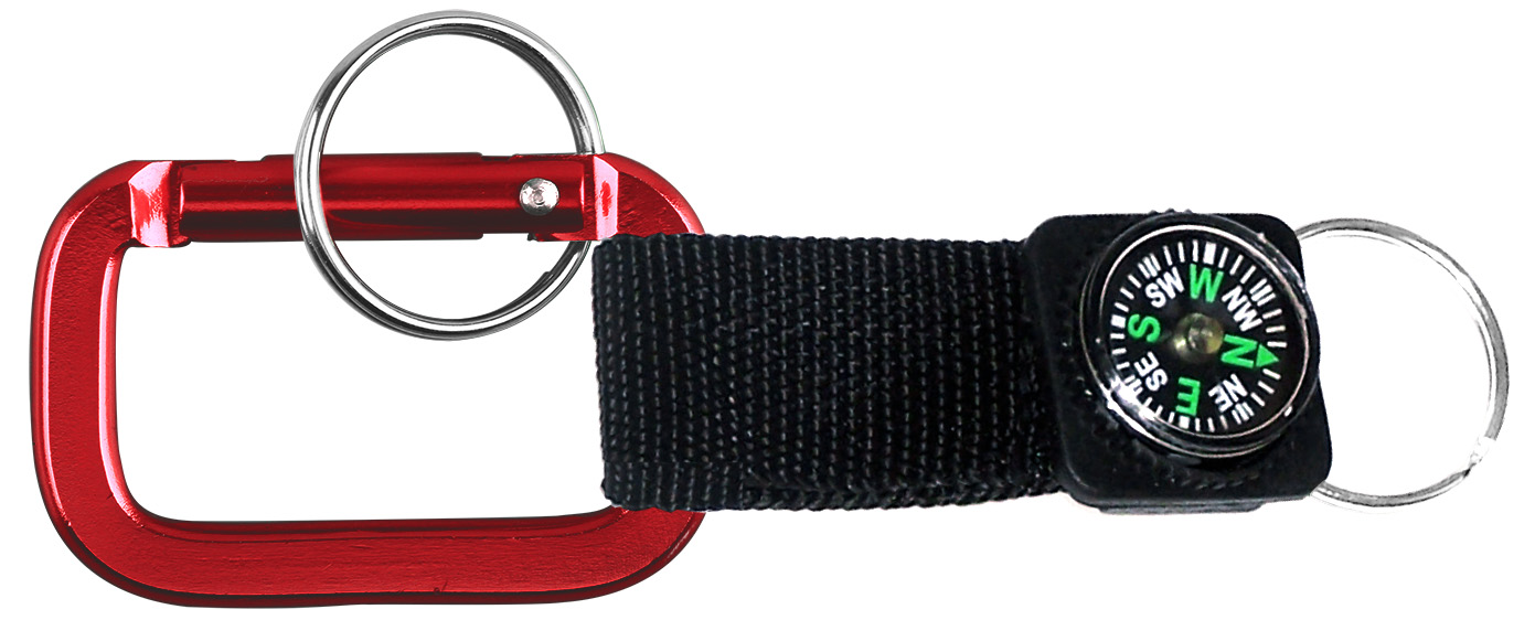 Square Shaped Carabiner with Strap and Compass 9