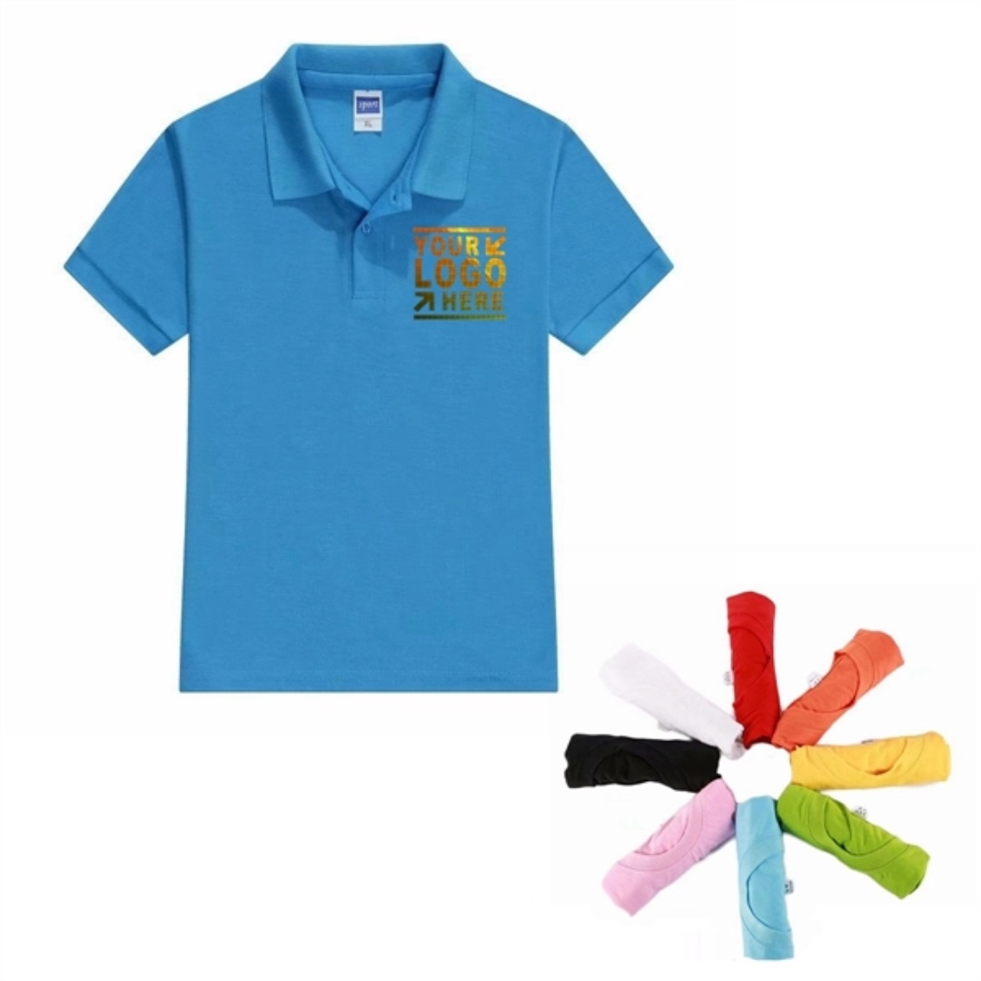 Kid Size Short Sleeve Poly-cotton Blend Pique Polo T-Shirt 2