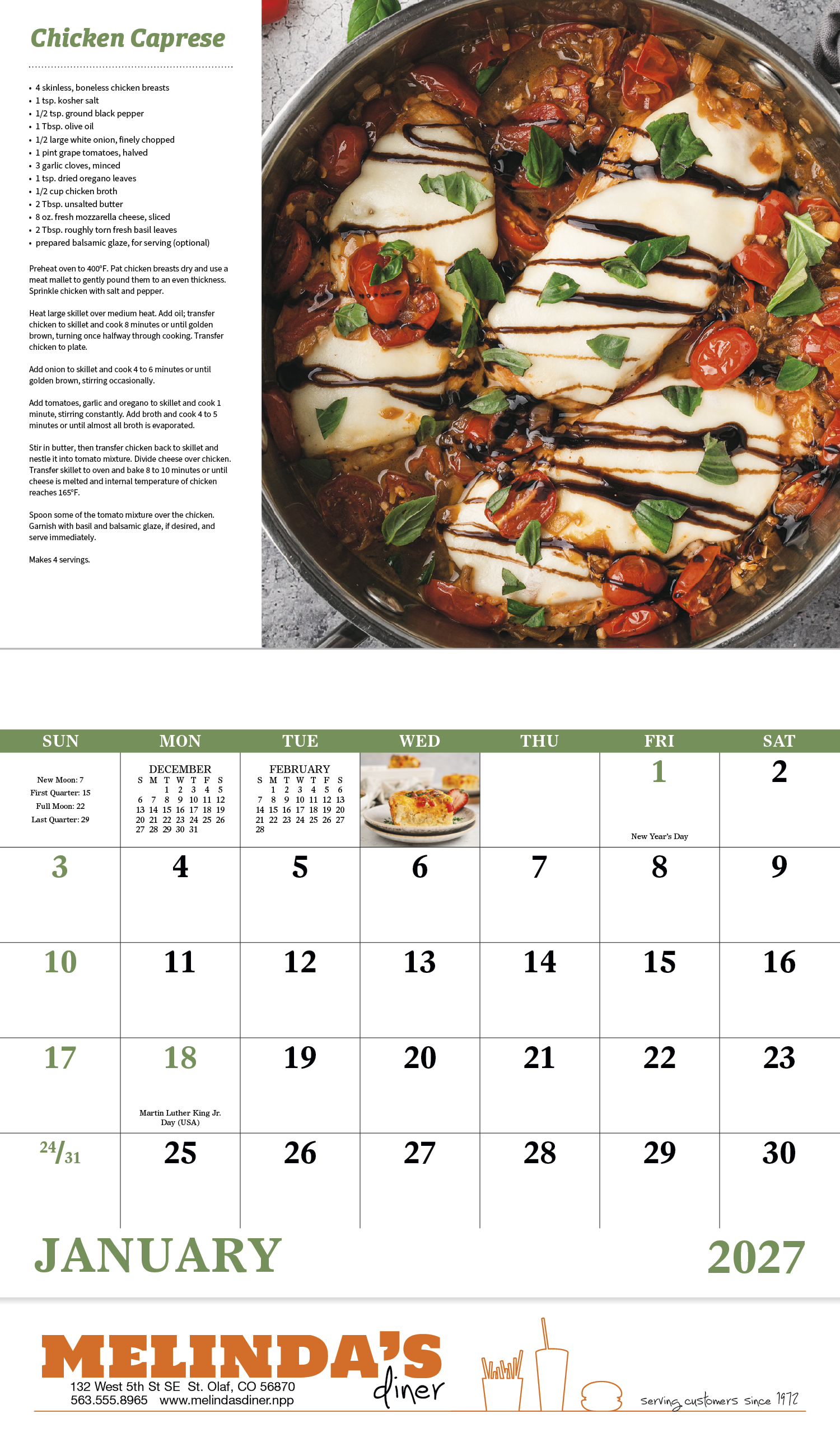 Good Value™ Delicious Dining - Stapled Calendar 64