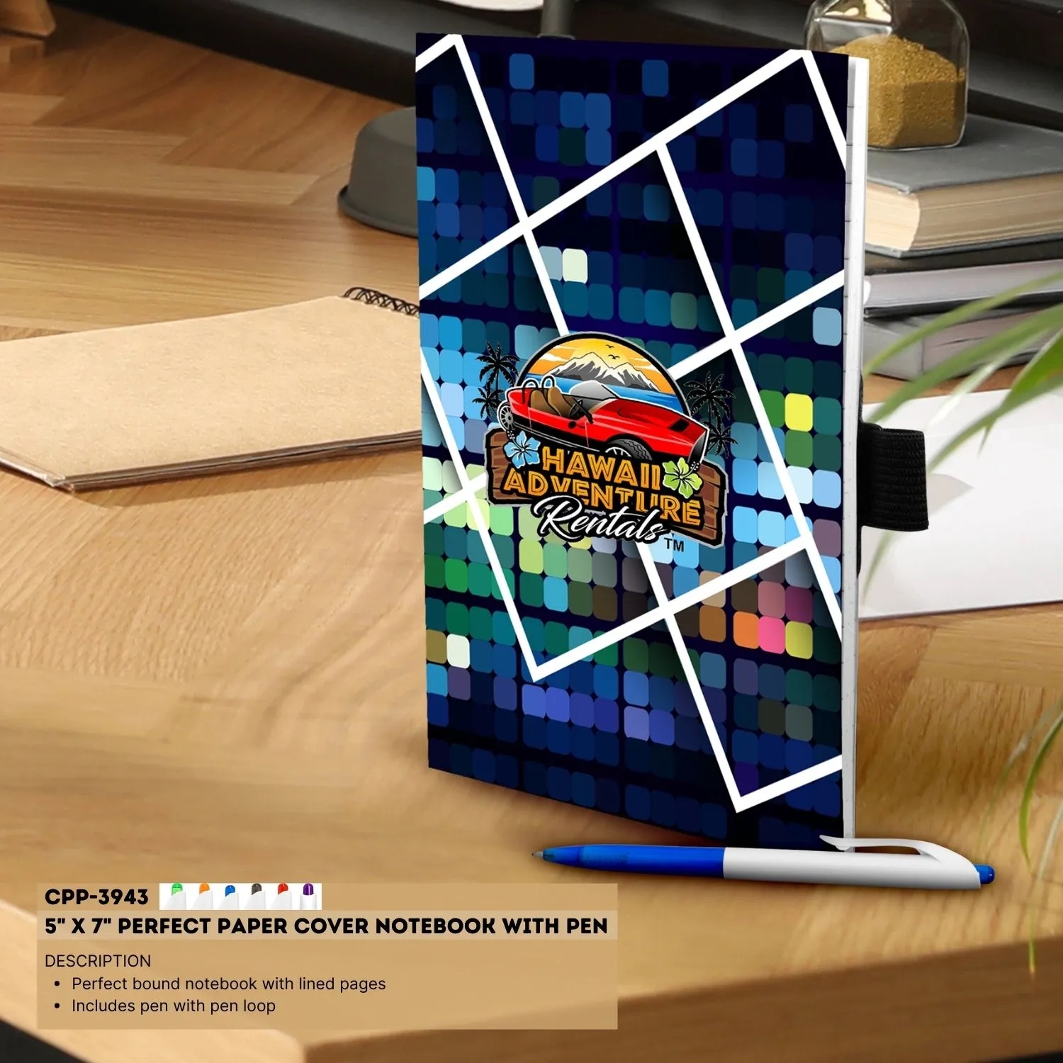5" X 7" Perfect Paper Cover Notebook with Pen 12