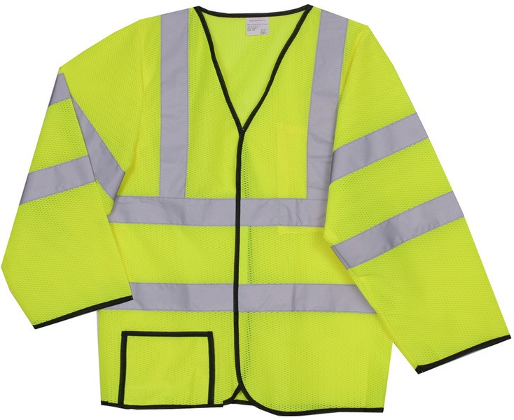 Polyester Yellow Mesh Safety Long Sleeve Jersey SV192