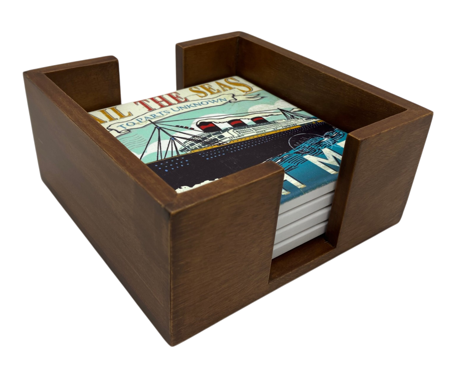Walnut Wooden Coaster Holder 5