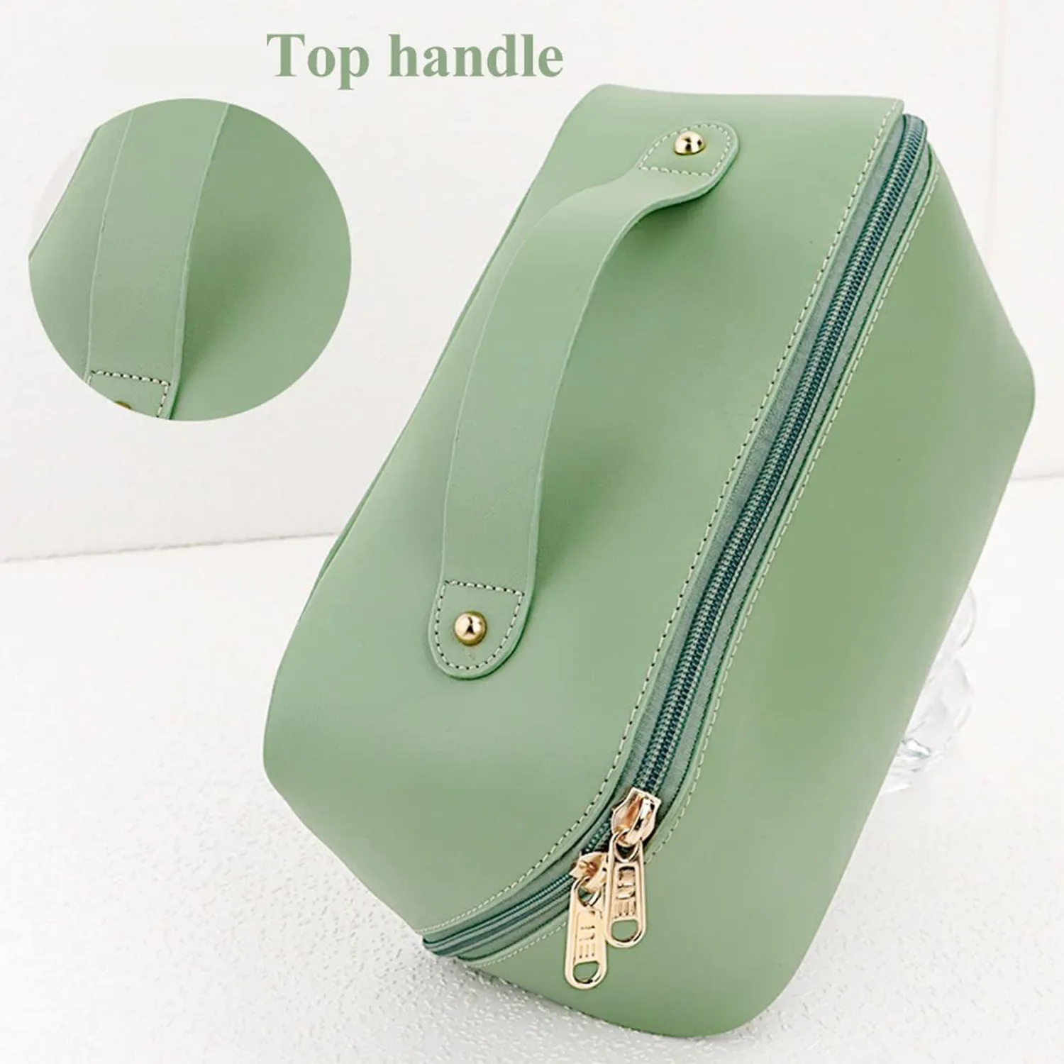 Capacity Travel Leather Makeup Bag 3