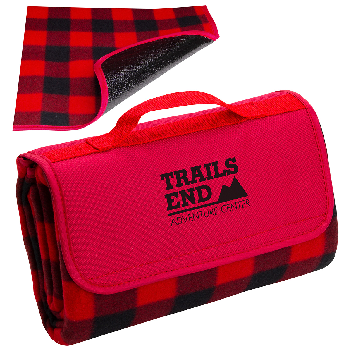 Plaid Barrel Fleece Picnic Blanket 12