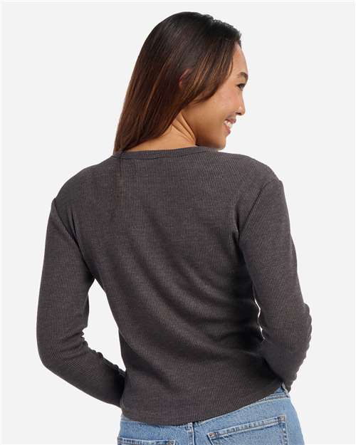 Women's Waffle Knit Baby Long Sleeve T-Shirt - BW3103 33